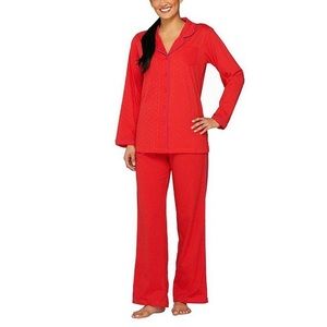 ISAAC Mizrahi Live 2 Piece Red Polka Dot Pajama Set Size Small